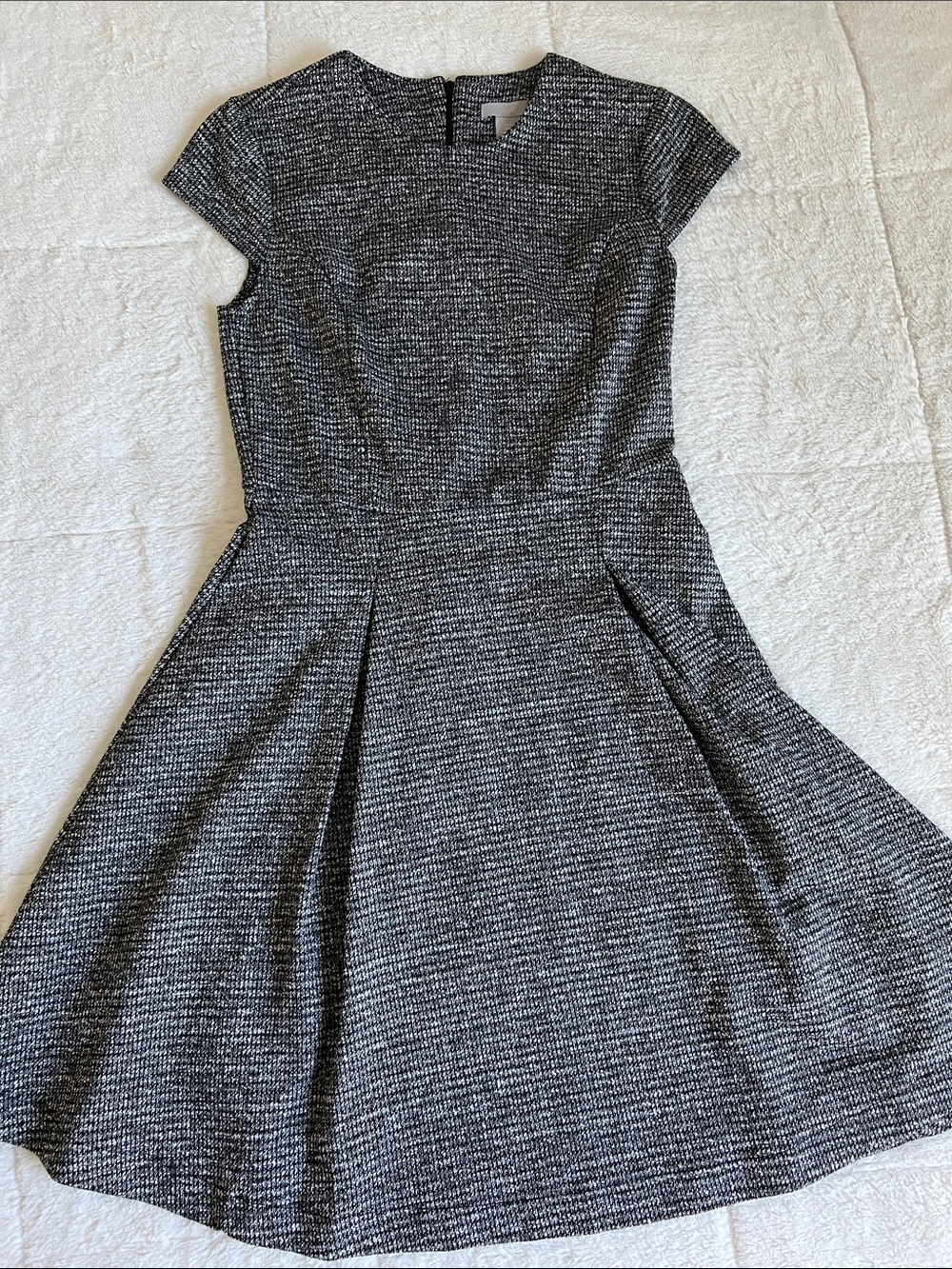 NWOT H&M Black and White Textured Fit-and-Flare Dress